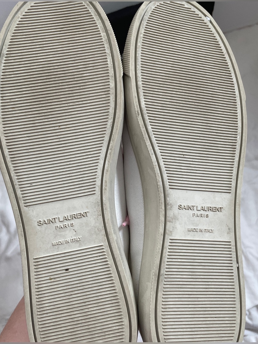 Saint Laurent Pink and White leather-trimmed Canvas Sneakers - Picture 6 of 14